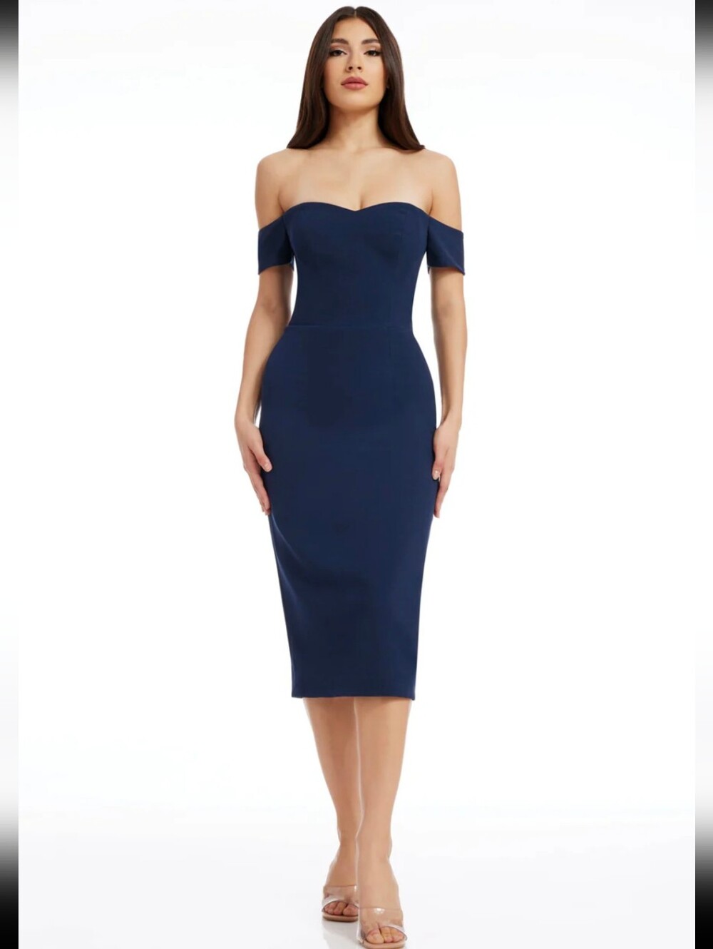 Dress the Population Womens Dress Bailey NWT Cocktail‎ Quiet Luxury Navy Large